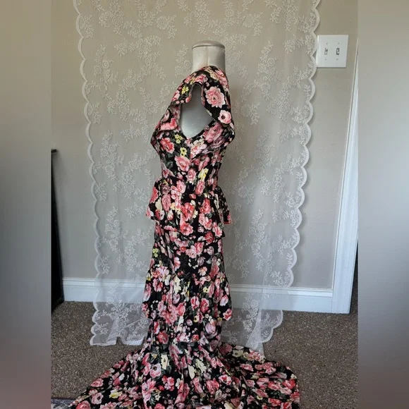 Anthropologie Floral Ruffle Maxi Dress - Picture 3 of 7